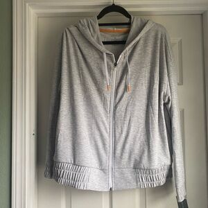 NEW Tek Gear Heather Gray Hooded zip up Jacket SOFT AND COZY SIZE XL